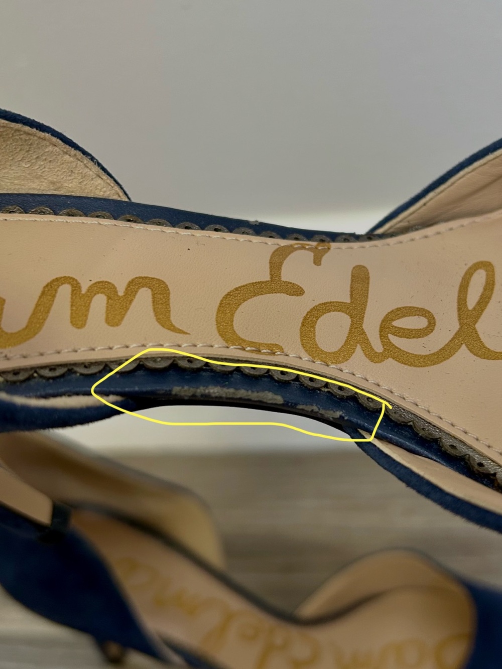 Sam Edelman Navy Suede Pointed Toe D’Orsay Heels Size 7 - Picture 11 of 11